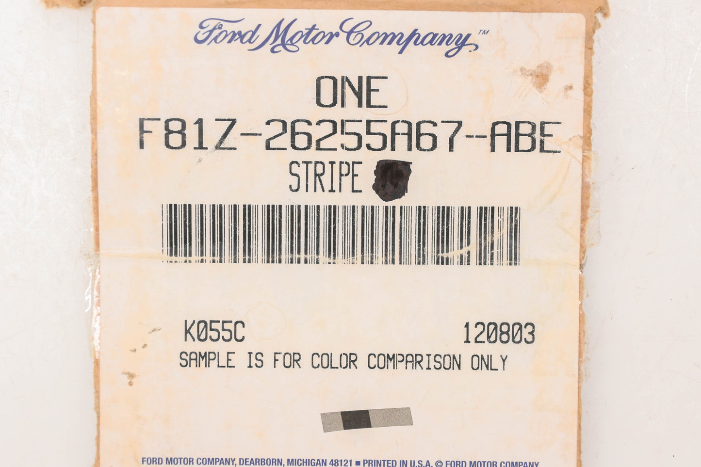 New OEM Ford F81Z-26255A67-ABE Left Side Stripe Decal NOS
