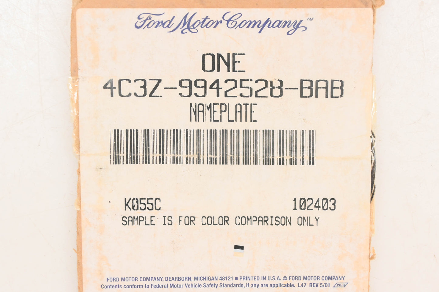 New OEM Ford 4C3Z-9942528-BAB 6.5Liter Triton V10 Nameplate Decal NOS