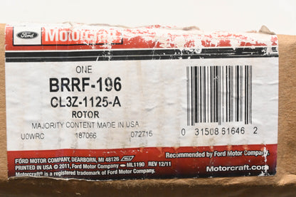 New OEM Motorcraft BRRF-196, CL3Z-1125-A Disc Brake Rotor NOS