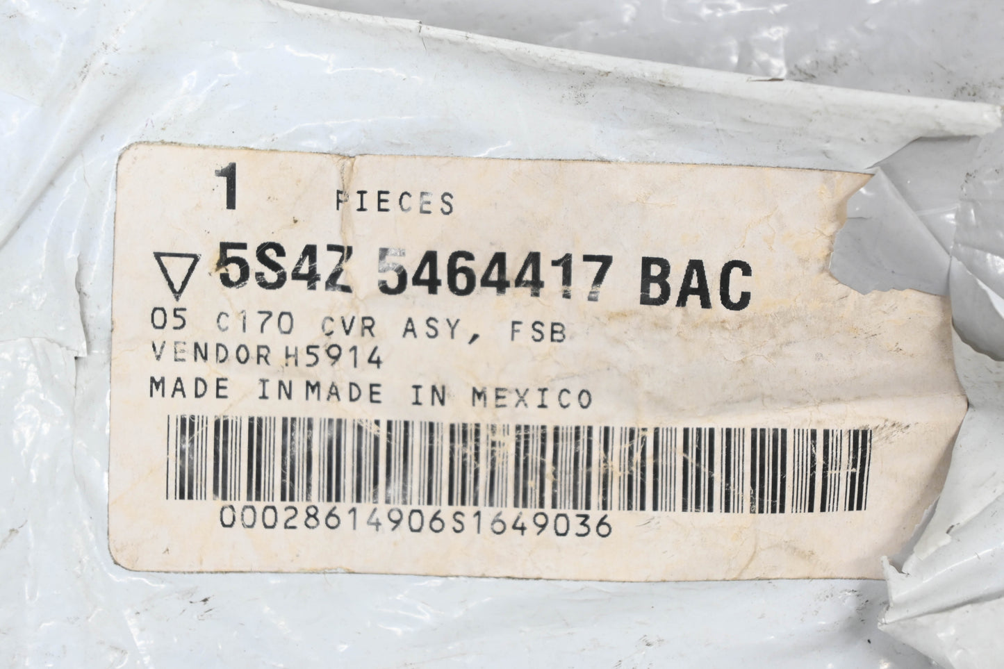 New OEM Ford 5S4Z-5464417-BAC Front Left Seat Back Cover Assembly NOS