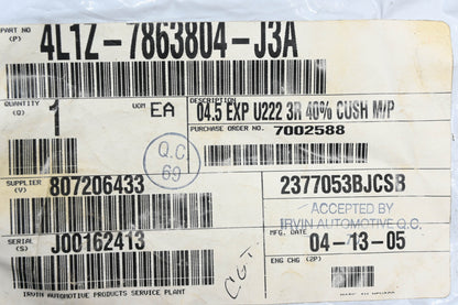 New OEM Ford 4L1Z-7863804-J3A Rear Seat Cushion Cover Assembly NOS