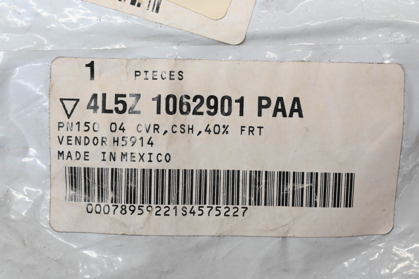 New OEM Ford 4L5Z-1062901-PAA Front Left Seat Cushion Cover Assembly NOS