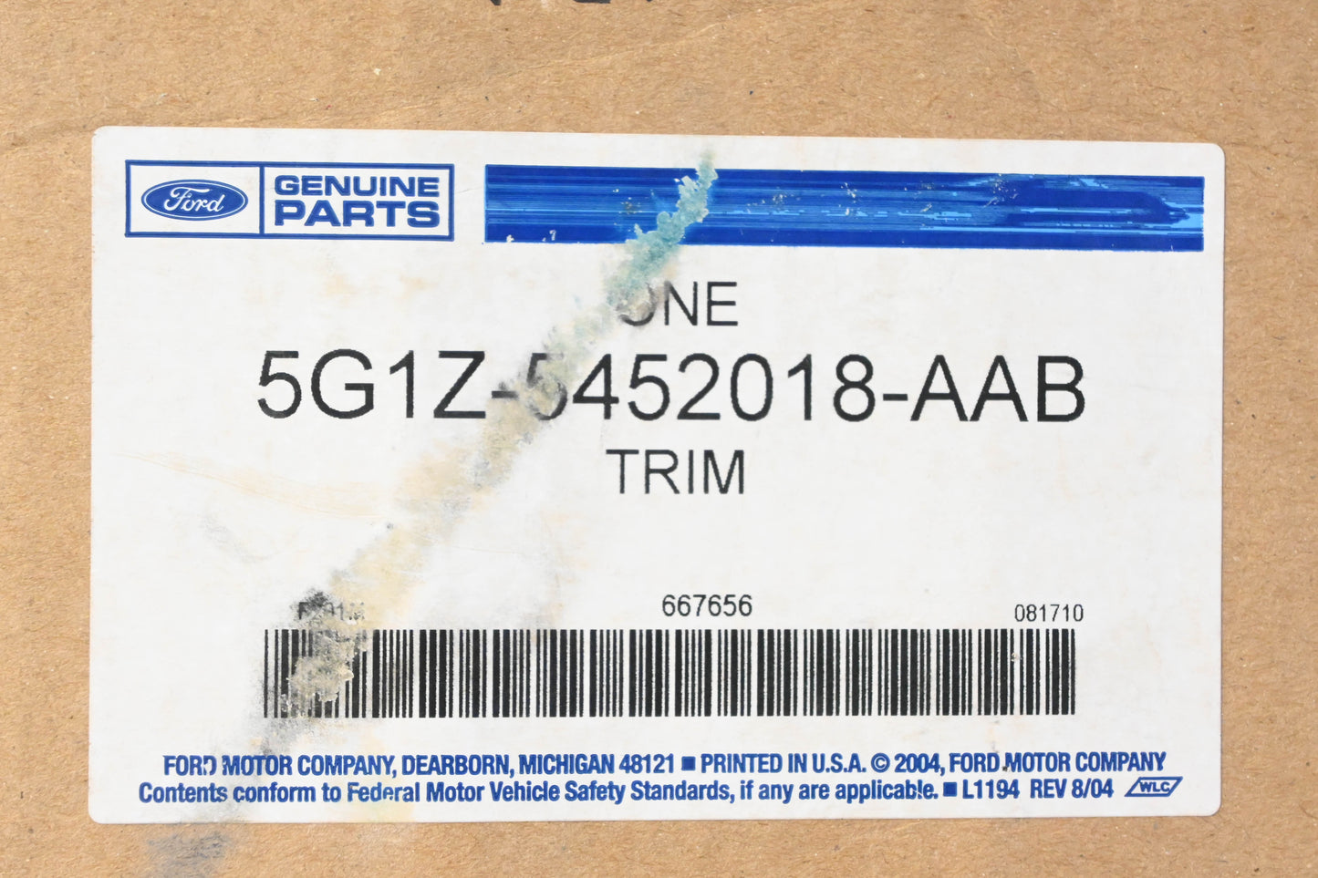 New OEM Ford 5G1Z-5452018-AAB Rear Right C-Pillar Trim Panel NOS
