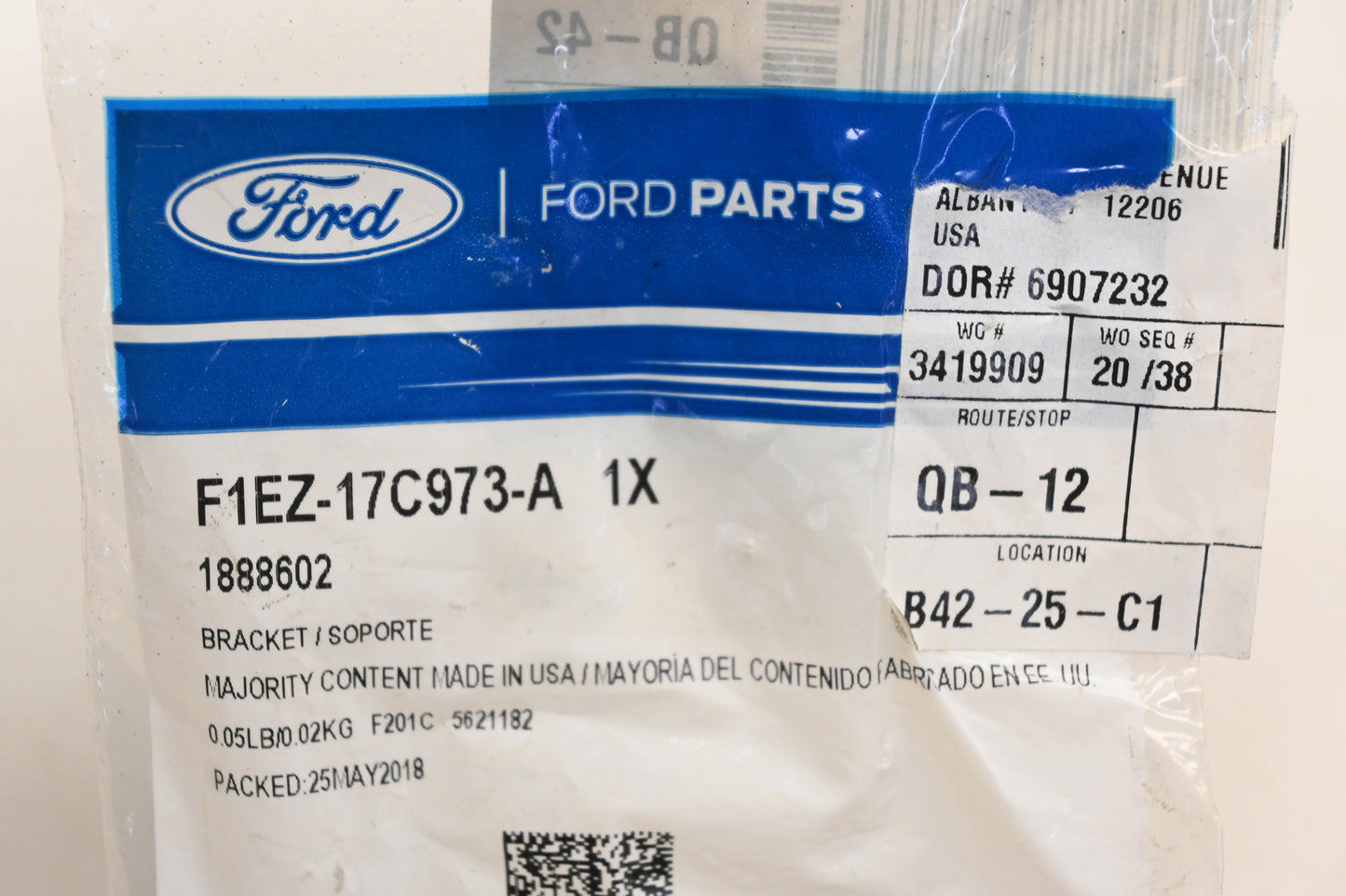 New OEM Ford F1EZ-17C973-A Bumper Mounting Bracket NOS