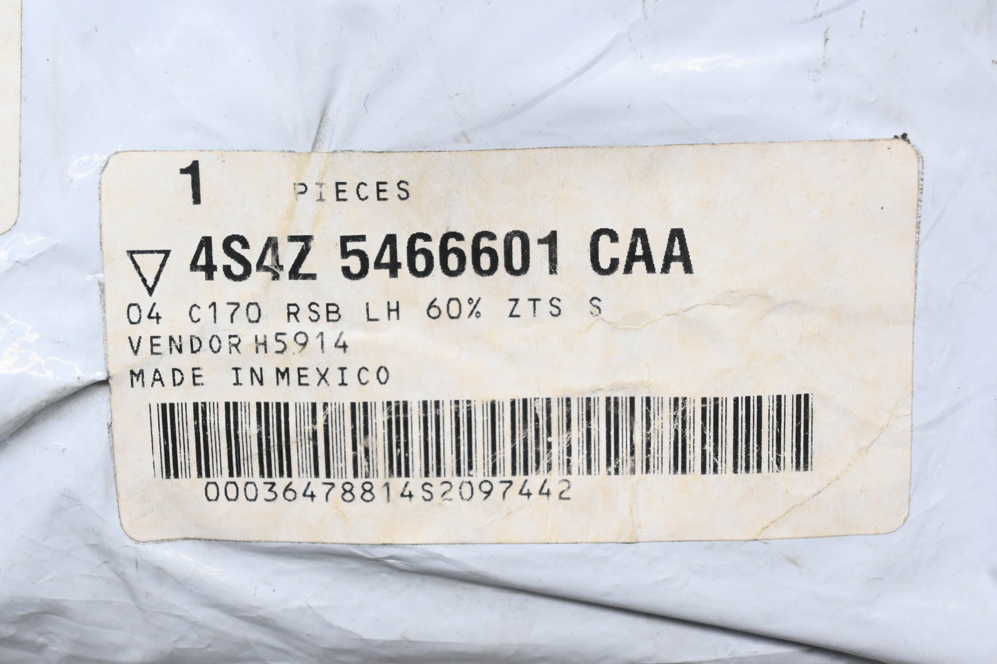 New OEM Ford 4S4Z-5466601-CAA Left Rear Split Bench Seat Back Cover NOS