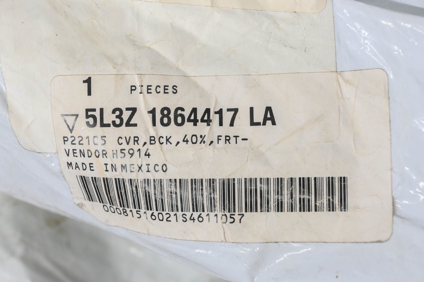 New OEM Ford 5L3Z-1864417-LA Front Left Seat Back Cover NOS
