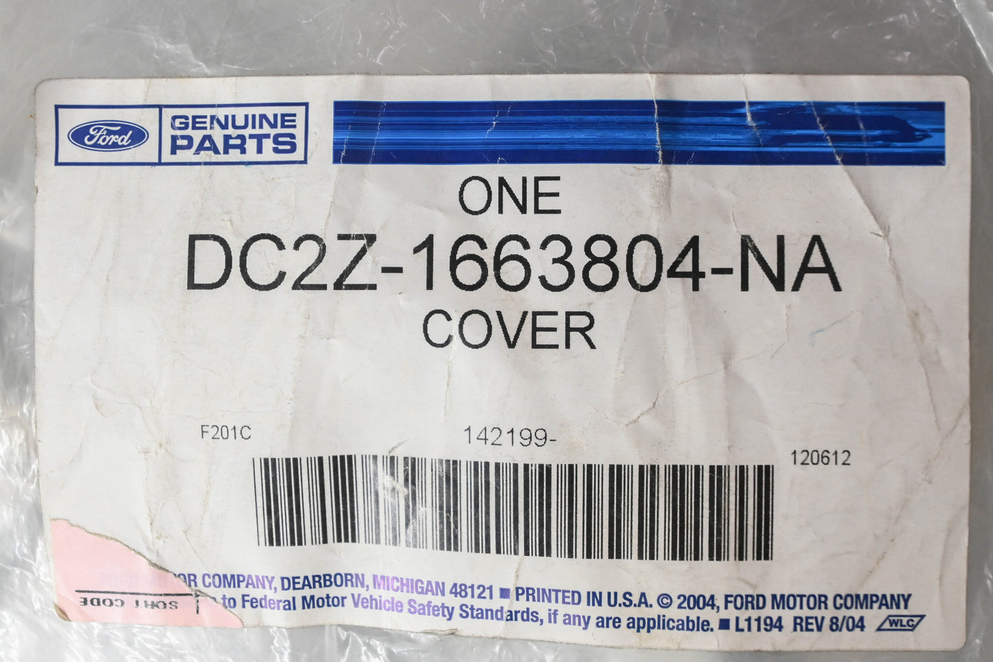 New OEM Ford DC2Z-1663804-NA Rear Bench Seat Cushion Cover NOS