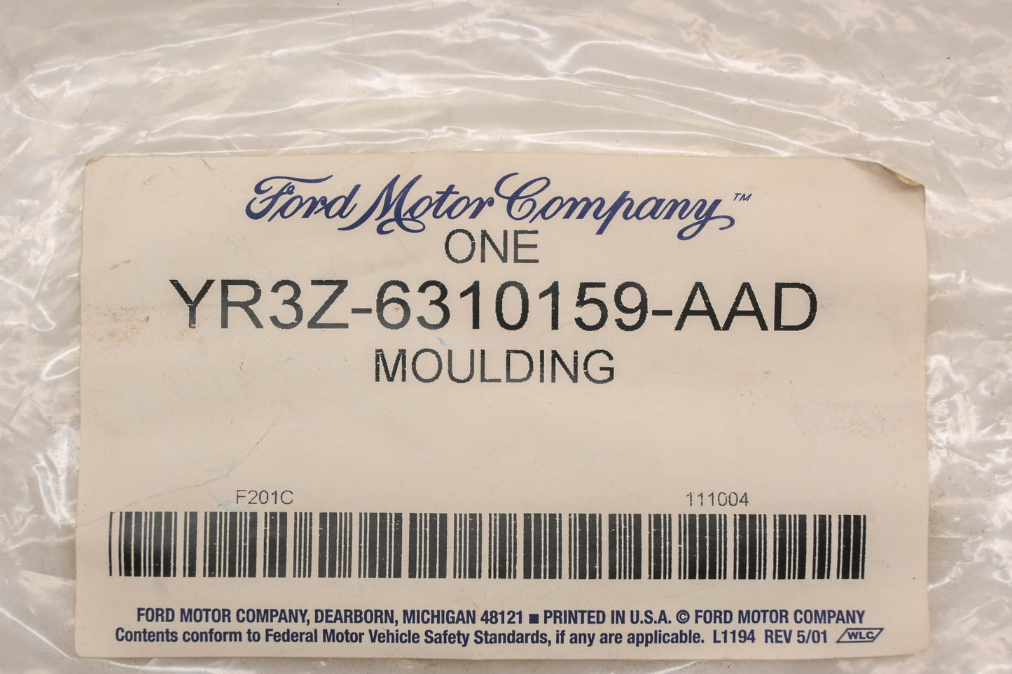 New OEM Ford YR3Z-6310159-AAD Red Front Left Fender Molding NOS