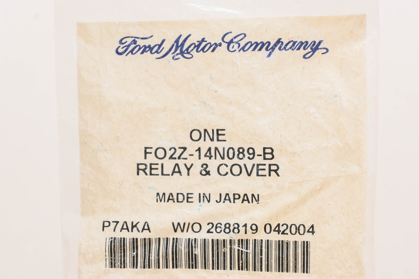 New OEM Ford FO2Z-14N089-B Relay 12vdc 10amp NOS
