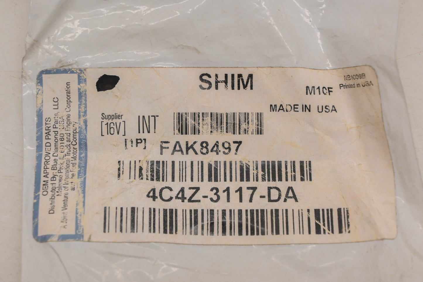 International FAK8497, 4C4Z-3117-DA King Pin .005" Shims Qty 2 NOS