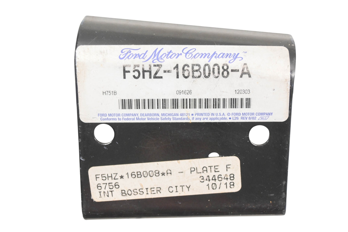 New OEM Ford F5HZ-16B008-A Front Fender Right Rear Upper Plate NOS