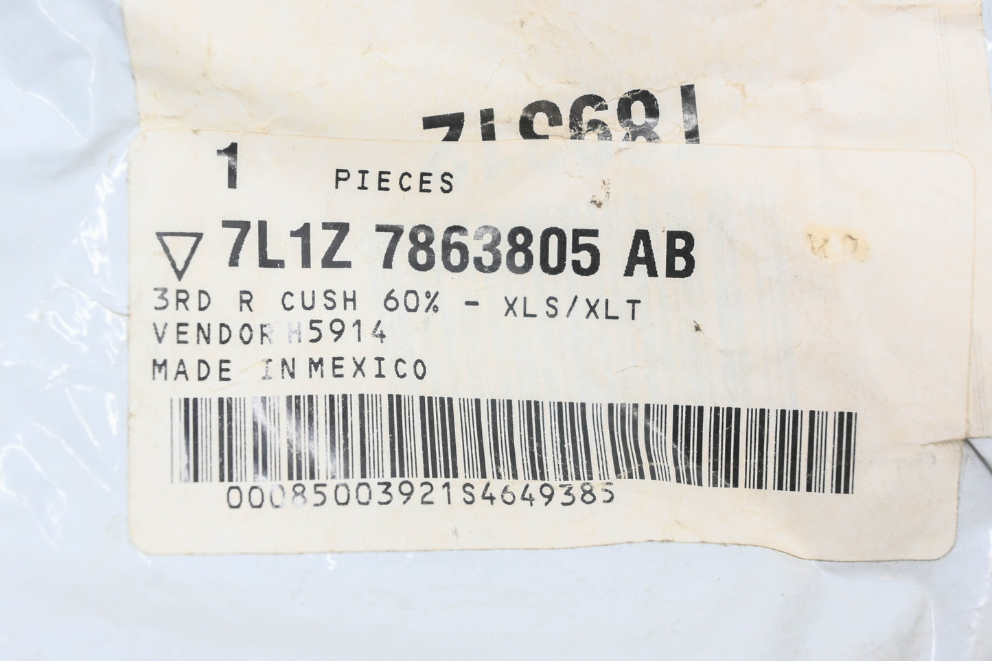 New OEM Ford 7L1Z-7863805-AB 3rd Row Left Seat Cushion Cover NOS