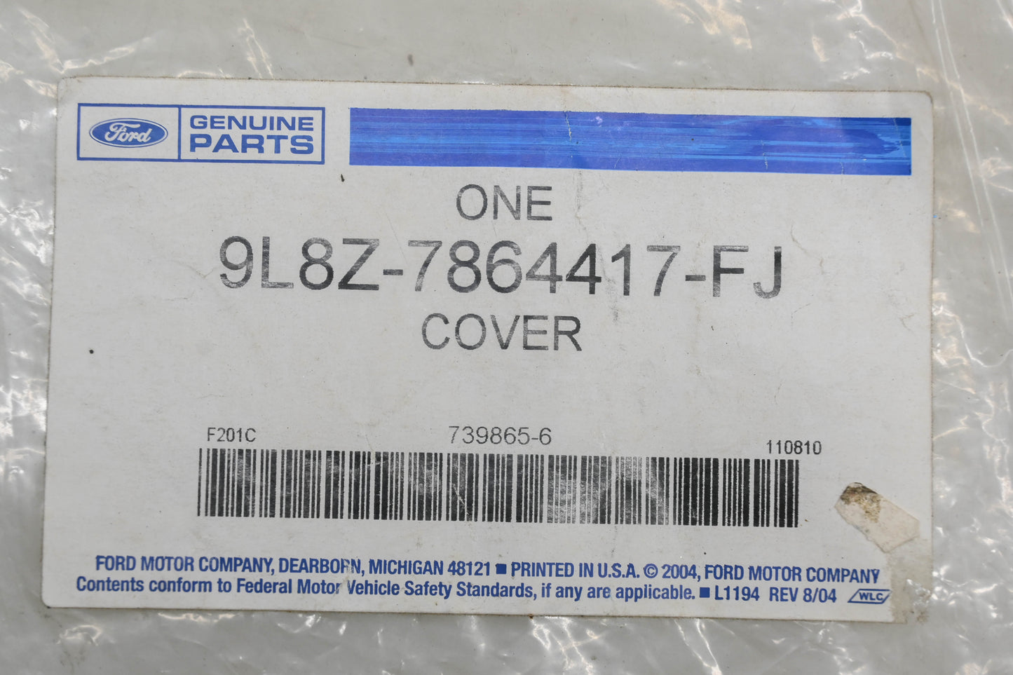 New OEM Ford 9L8Z-7864417-FJ Front Left Seat Back Cover NOS