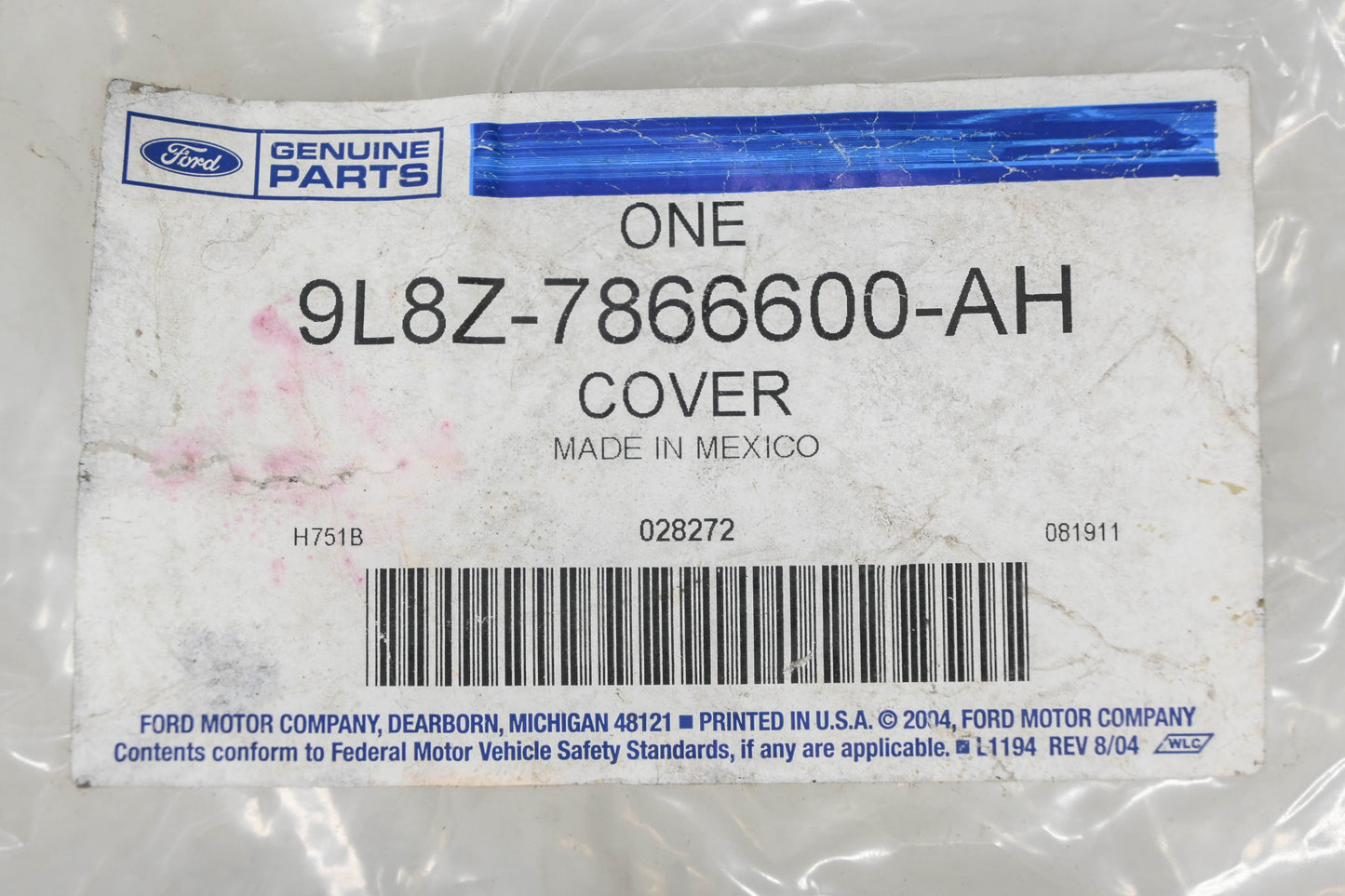 New OEM Ford 9L8Z-7866600-AH Rear Right Seat Back Cover NOS