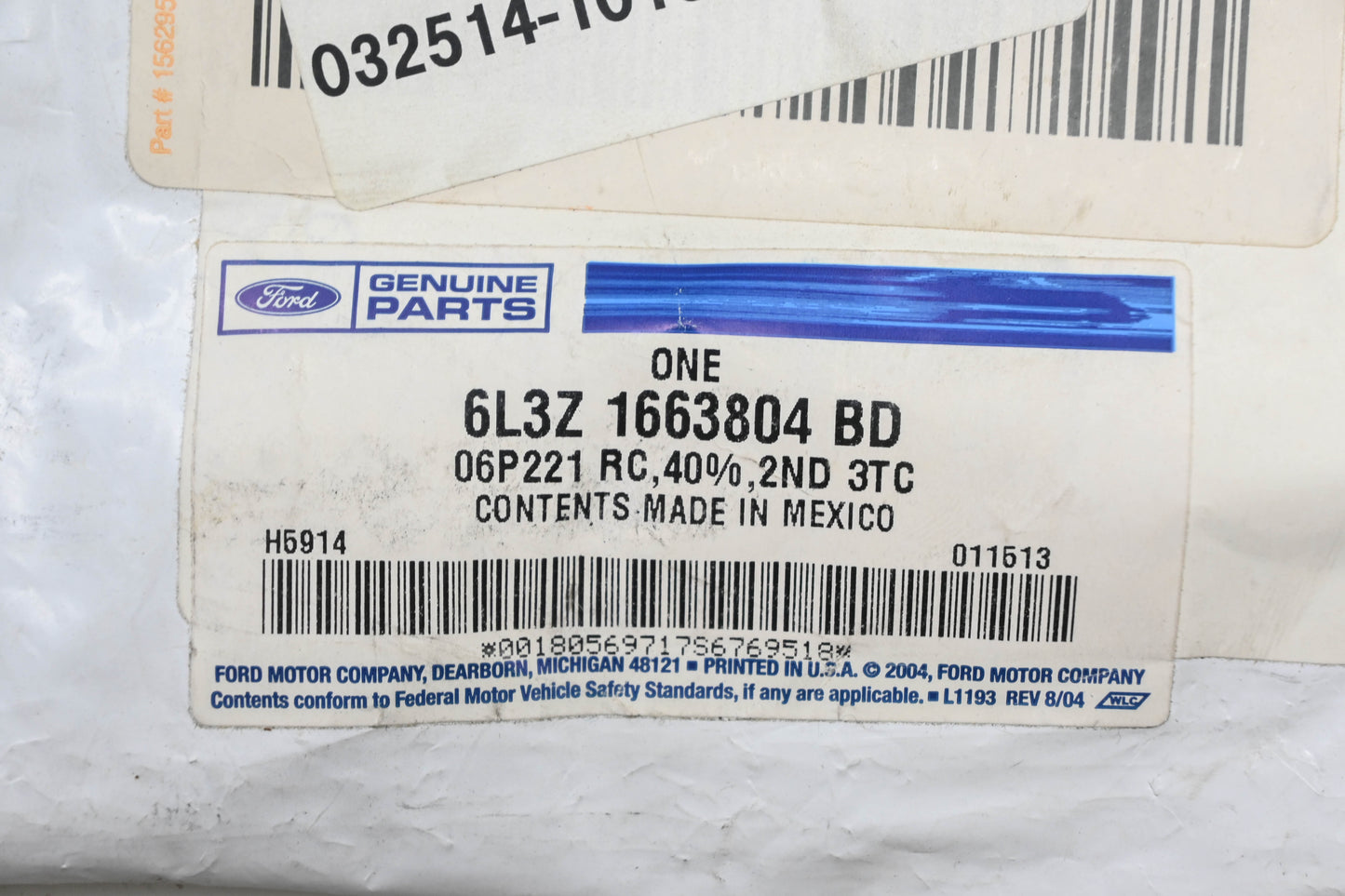 New OEM Ford 6L3Z-1663804-BD Rear Right Seat Cushion Cover NOS