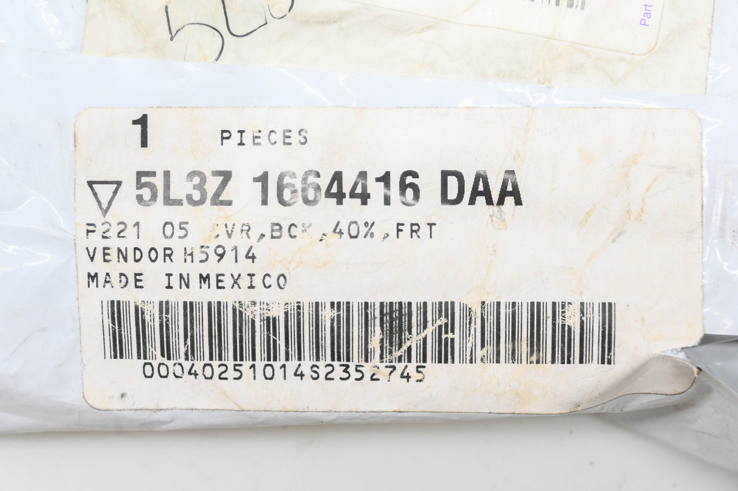 New OEM Ford 5L3Z-1664416-DAA Front Right Seat Back Cover NOS