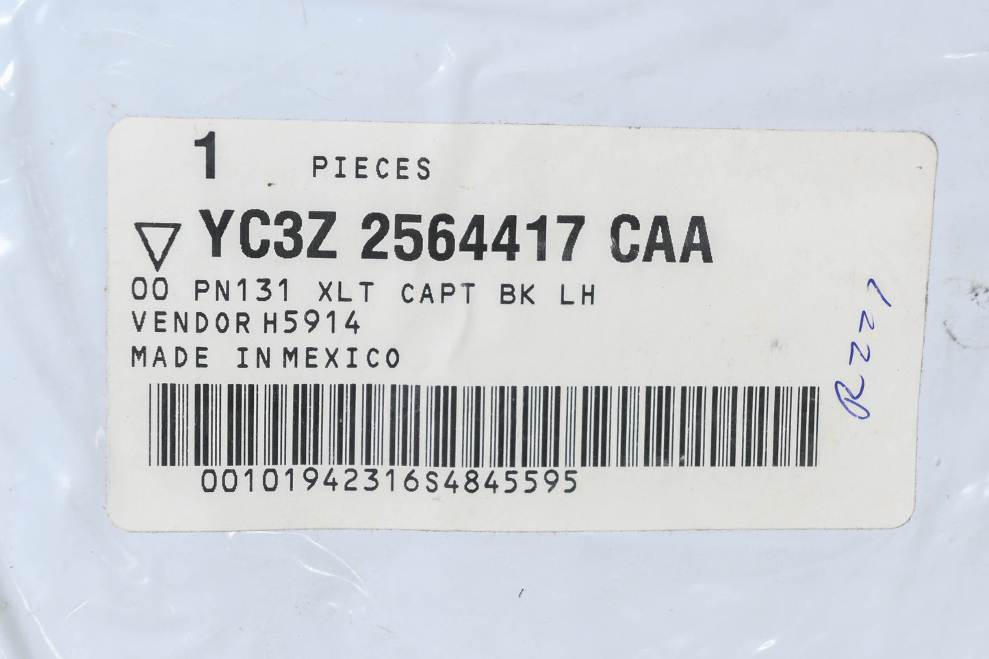 New OEM Ford YC3Z-2564417-CAA Front Seat Back Cover NOS