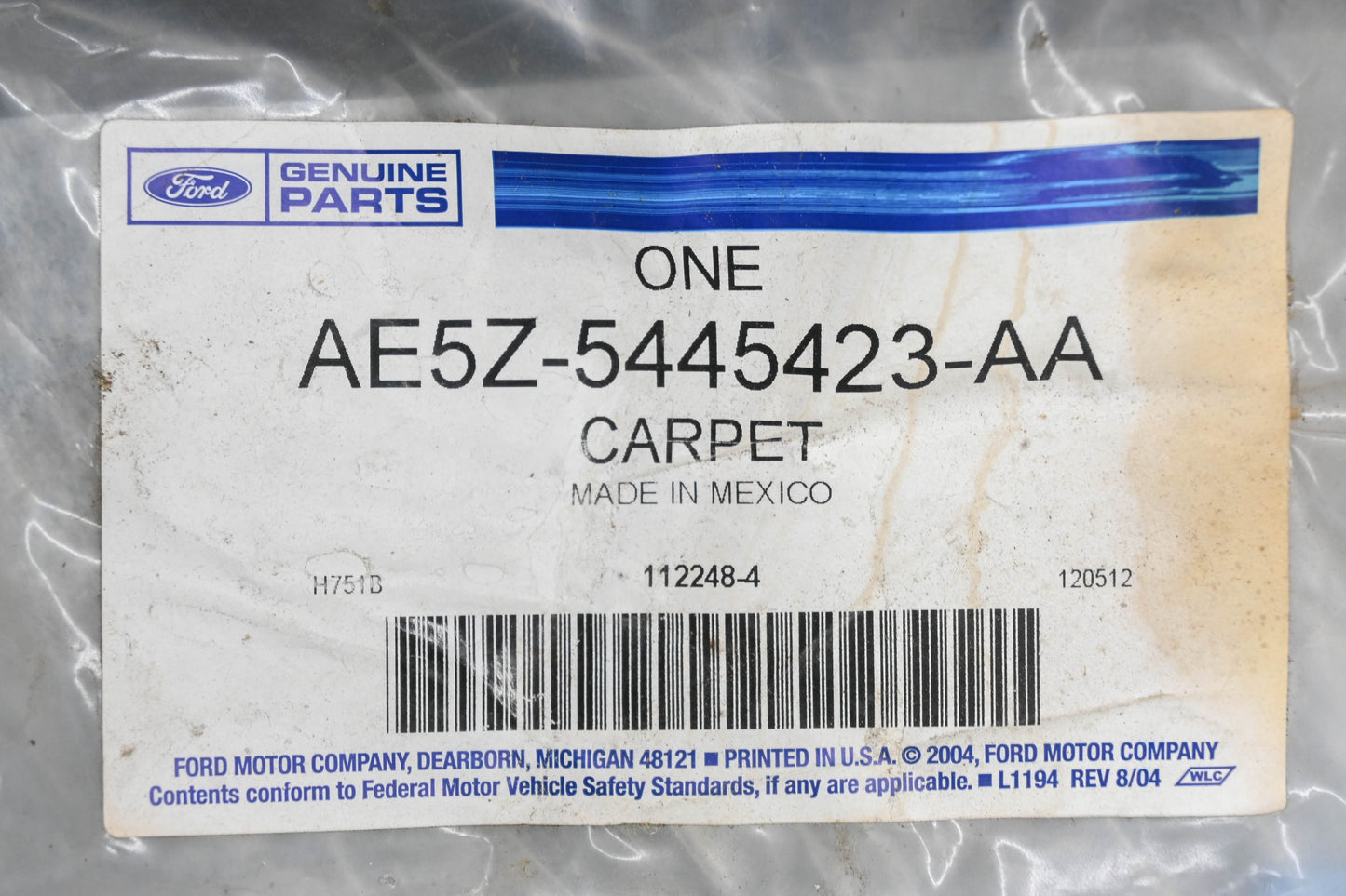 New OEM Ford AE5Z-5445423-AA Left Trunk Liner Panel NOS