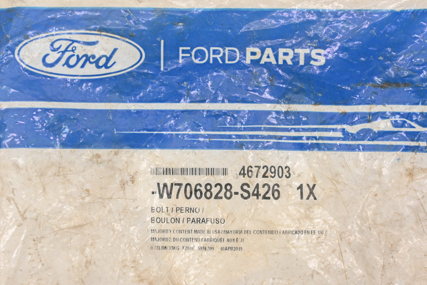 New OEM Ford W706828-S426 Bolt NOS