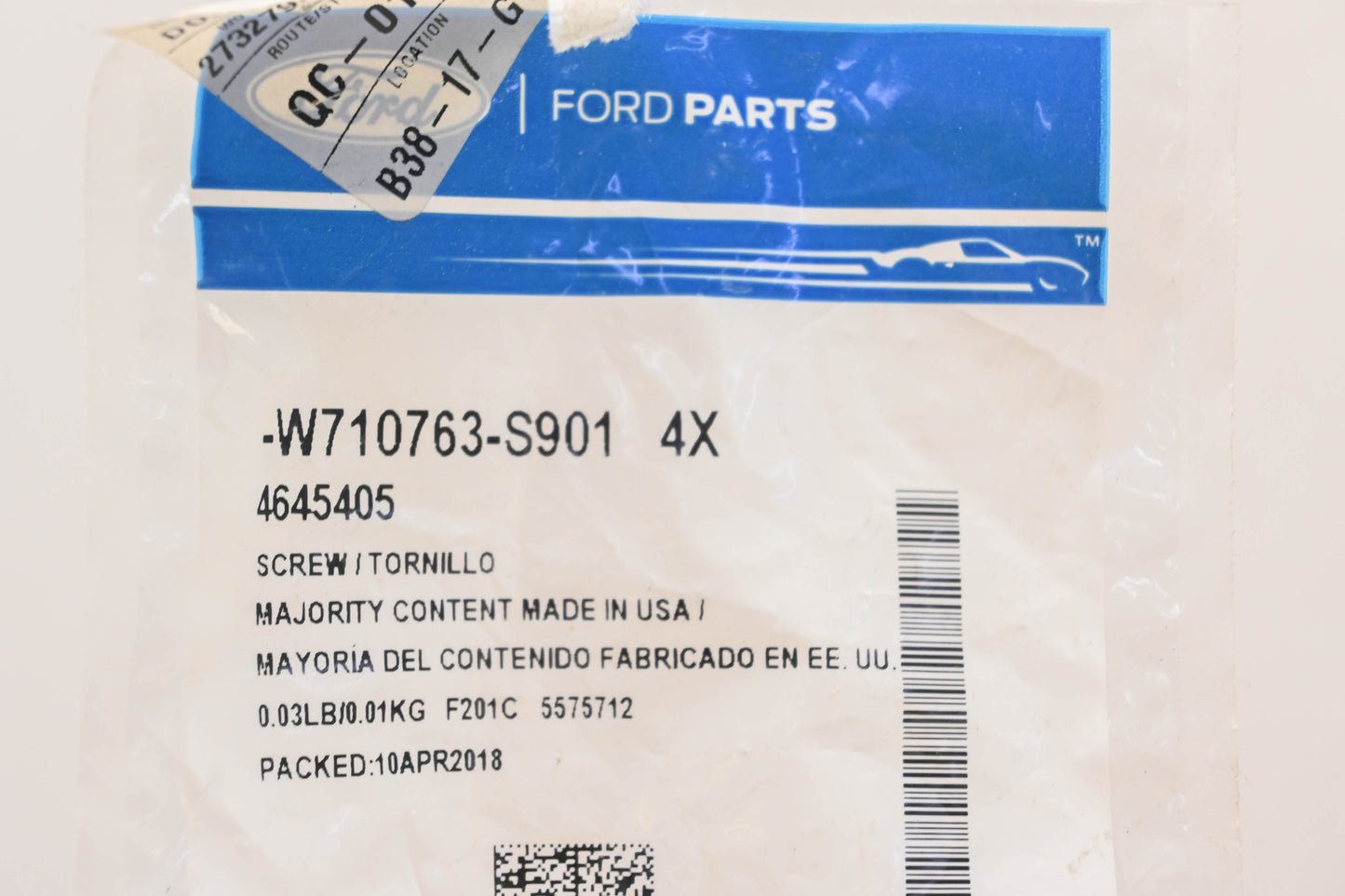New OEM Ford W710763-S901 Fender Tapping Screws Qty 4 NOS