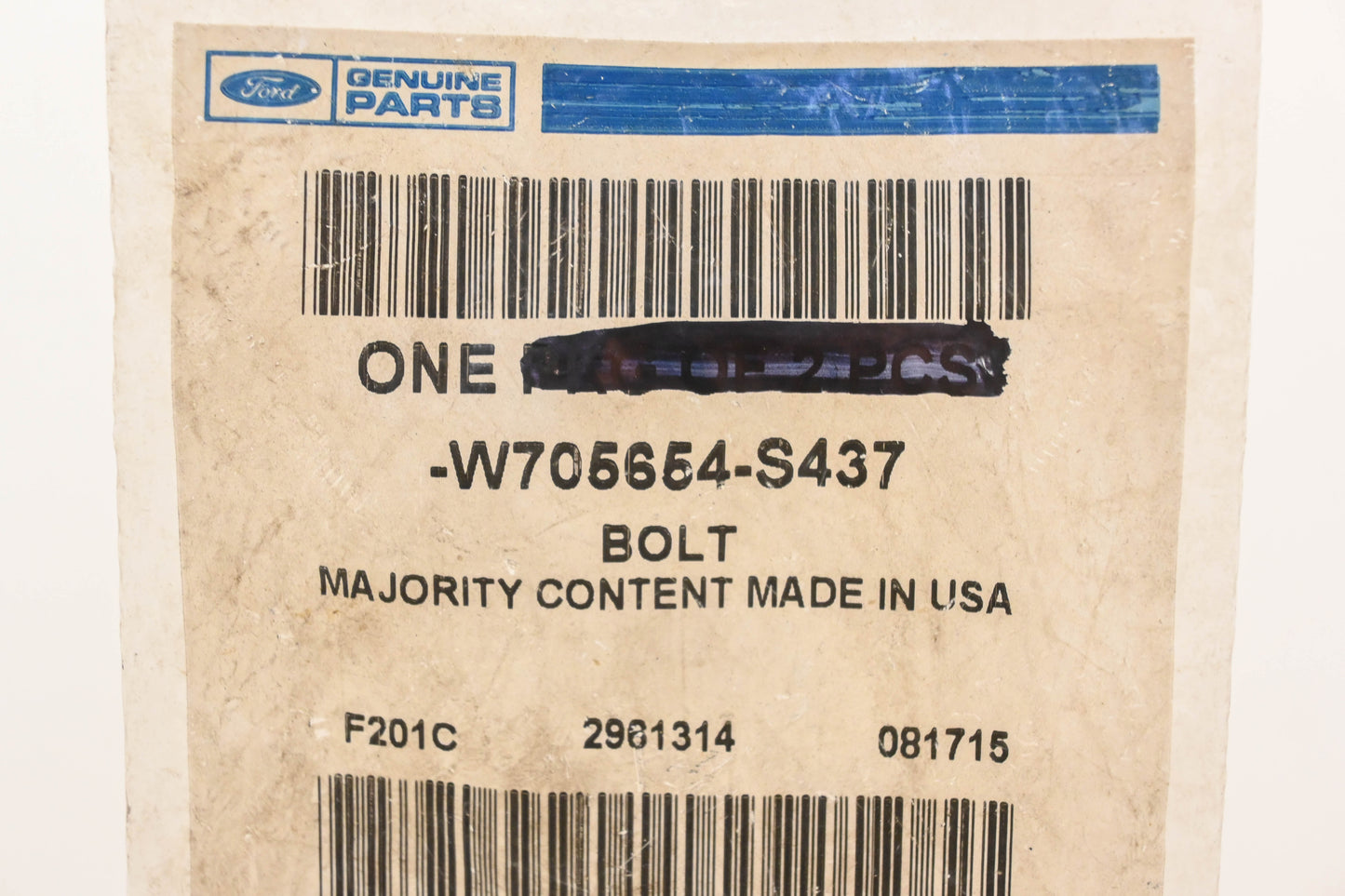 New OEM Ford W705654-S437 Hex Head Bolt NOS