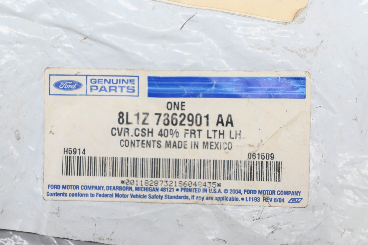 New OEM Ford 8L1Z-7862901-AA Front Left Seat Cushion Cover NOS