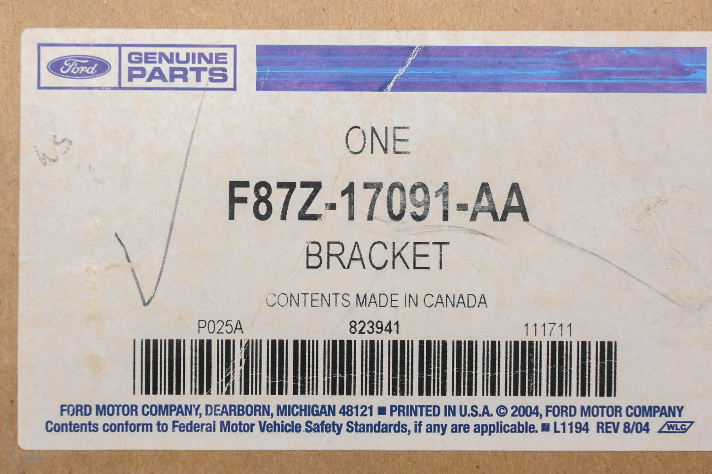 New OEM Ford F87Z-17091-AA Jack Stowage Hold Down Bracket NOS