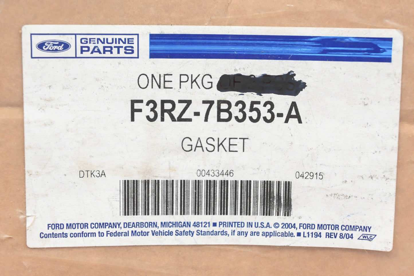 New OEM Ford F3RZ-7B353-A Transmission Case Gasket NOS