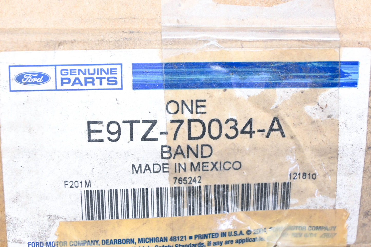 New OEM Ford E9TZ-7D034-A Intermediate Band NOS