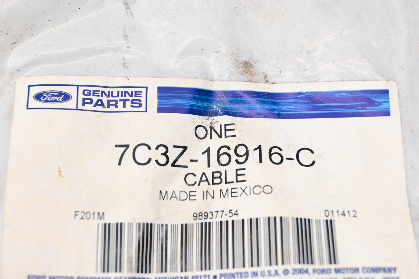 New OEM Ford 7C3Z-16916-C Hood Release Cable Assembly NOS