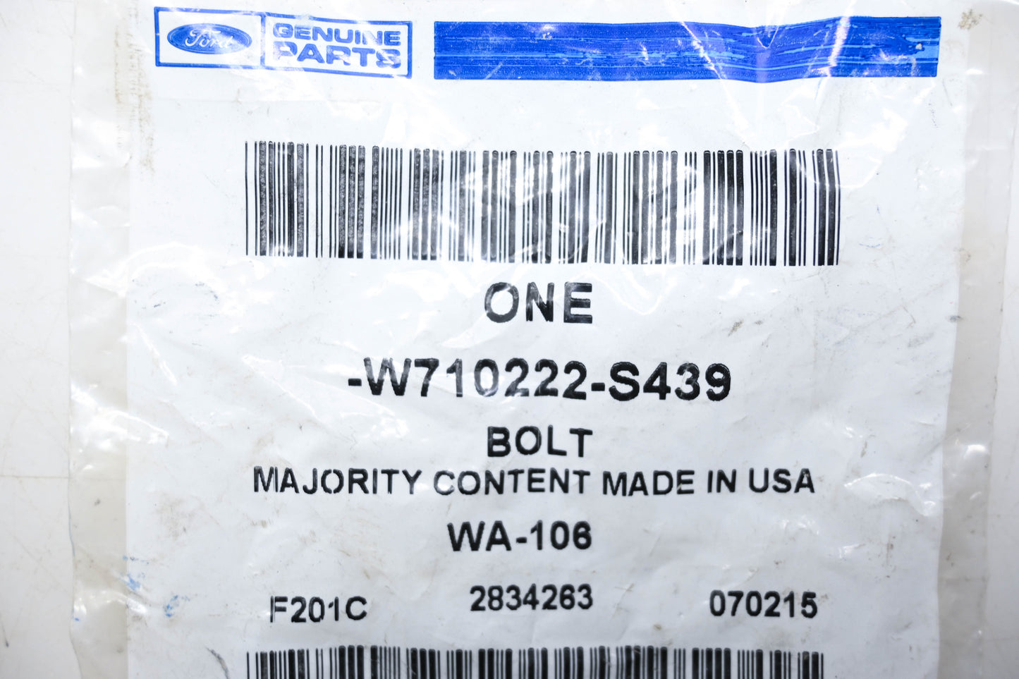 New OEM Ford W710222-S439 Bolt NOS