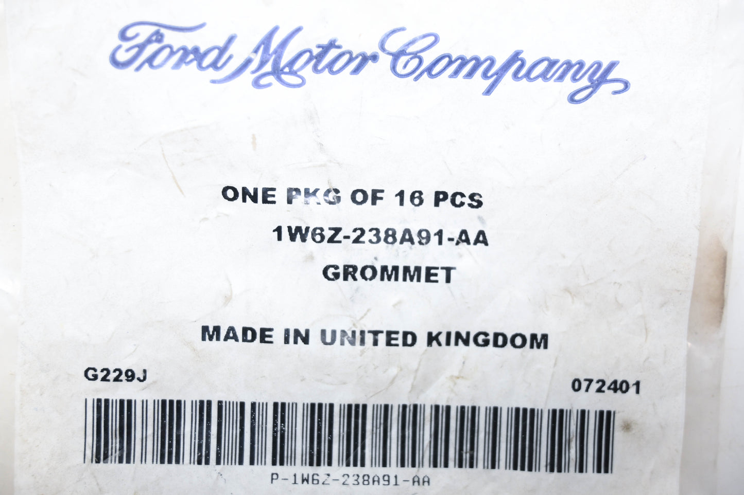 New OEM Ford 1W6Z-238A91-AA Grommet NOS