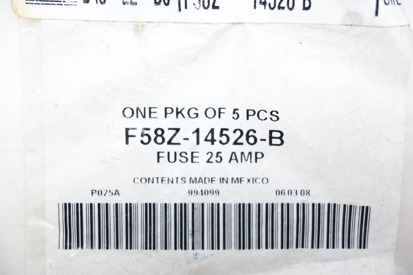 New OEM Ford F58Z-14526-B 25 Amp Fuses Qty 5 NOS