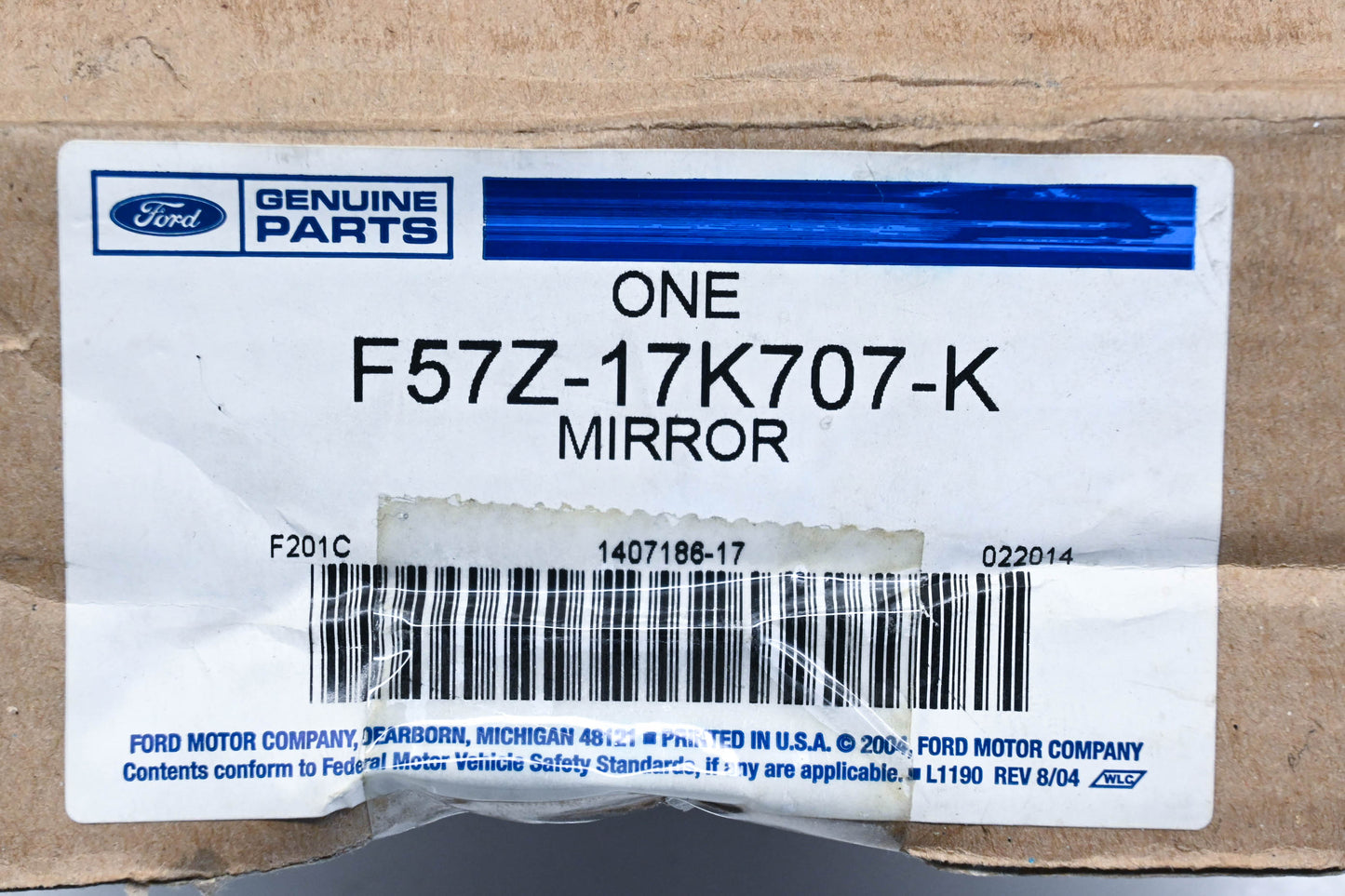 New OEM Ford F57Z-17K707-K Right Side Mirror Glass NOS