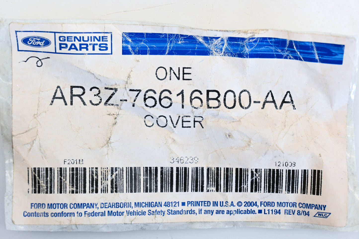 New OEM Ford AR3Z-76616B00-AA Seat Belt Cover NOS