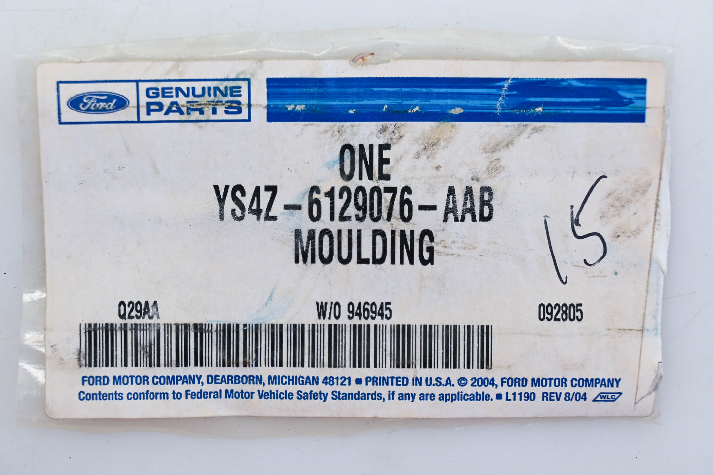New OEM Ford YS4Z-6129076-AAB, YS41-B29076-ABW 2000-2001 Focus Kona Rear Right Moulding NOS