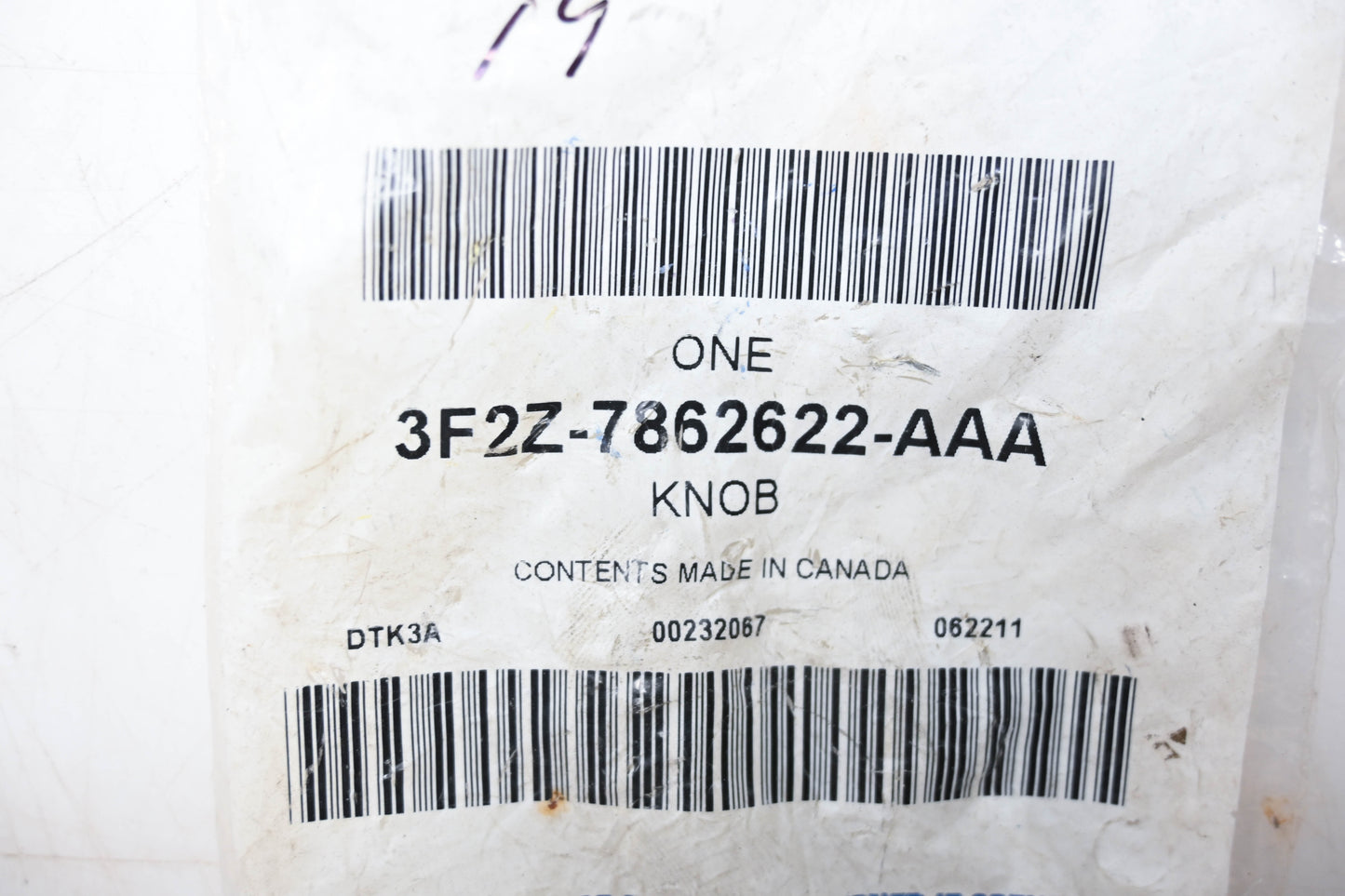 New OEM Ford 3F2Z-7862622-AAA Seat Track Control Knob NOS