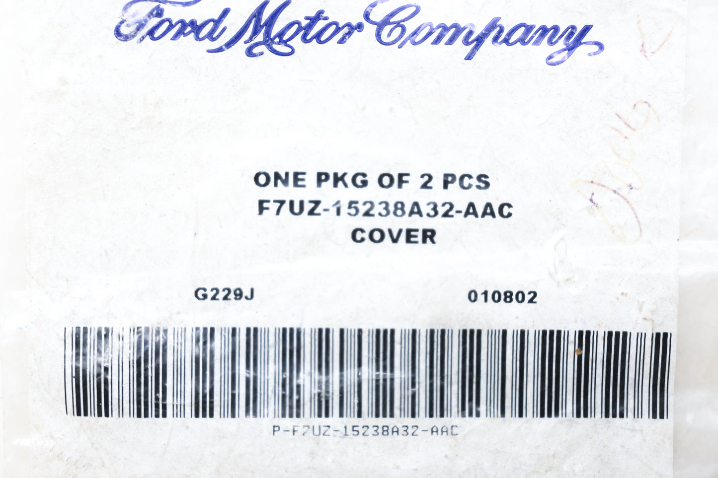 New OEM Ford F7UZ-15238A32-AAC Covers Qty 2 NOS