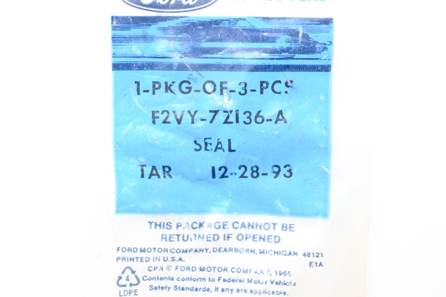 New OEM Ford F2VY-7Z136-A O-Rings Qty 3 NOS