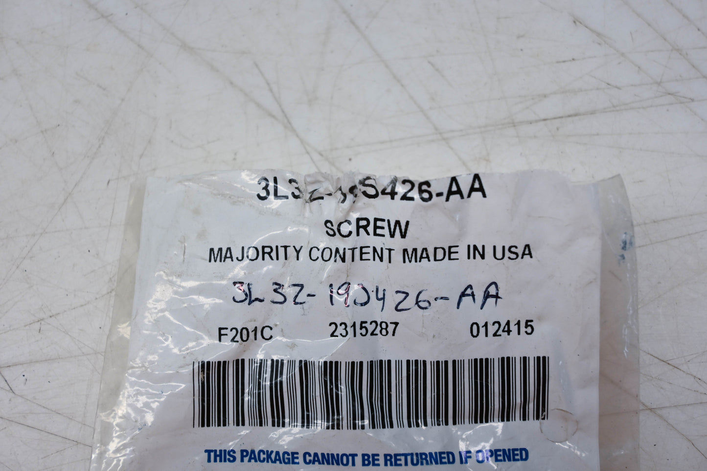 New OEM Ford 3L3Z-19S426-AA Fog Lamp Bolt Assembly NOS