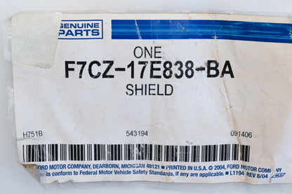 New OEM Ford F7CZ-17E838-BA, F7C6-17D875-AC Rear Left Splash Shield NOS