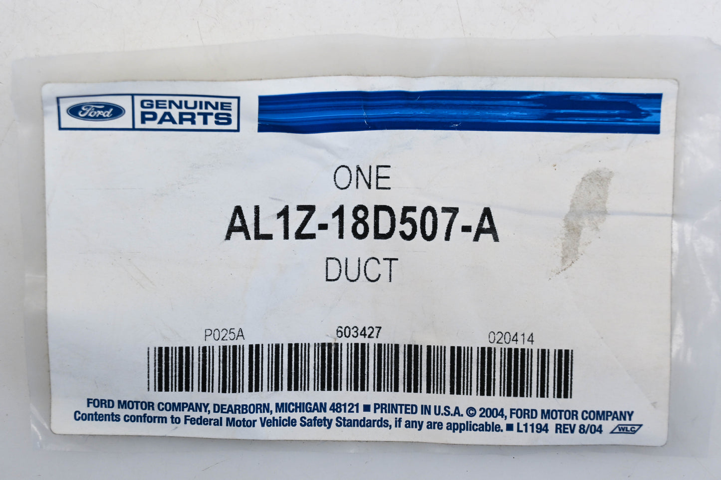 New OEM Ford AL1Z-18D507-A, AL14-18D507, C864B Seat Air Duct NOS
