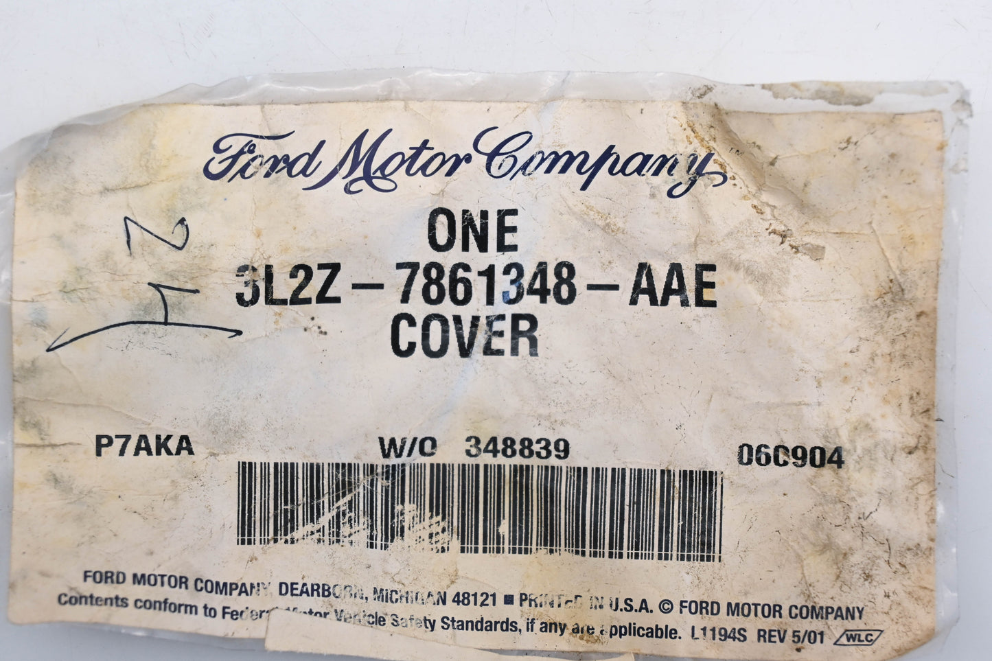 New OEM Ford 3L2Z-7861348-AAE, 816989-WAB Seat Cover NOS