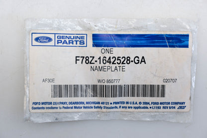 New OEM Ford F78Z-1642528-GA 1998 Windstar Adhesive Nameplate NOS