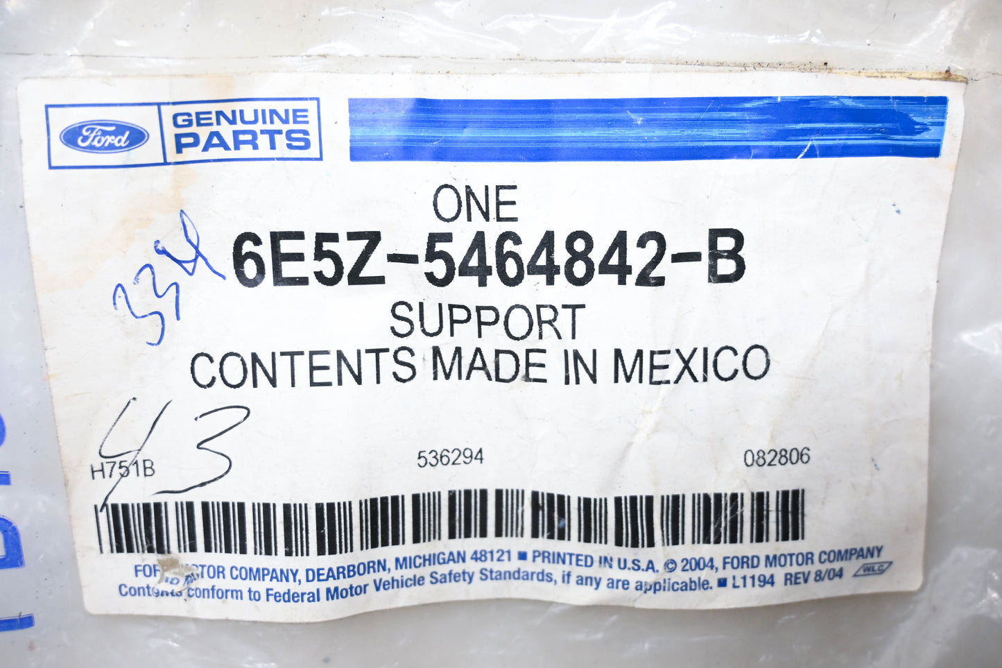 New OEM Ford 6E5Z-5464842-B Seat Lumbar Support Cushion Front Back Assembly NOS
