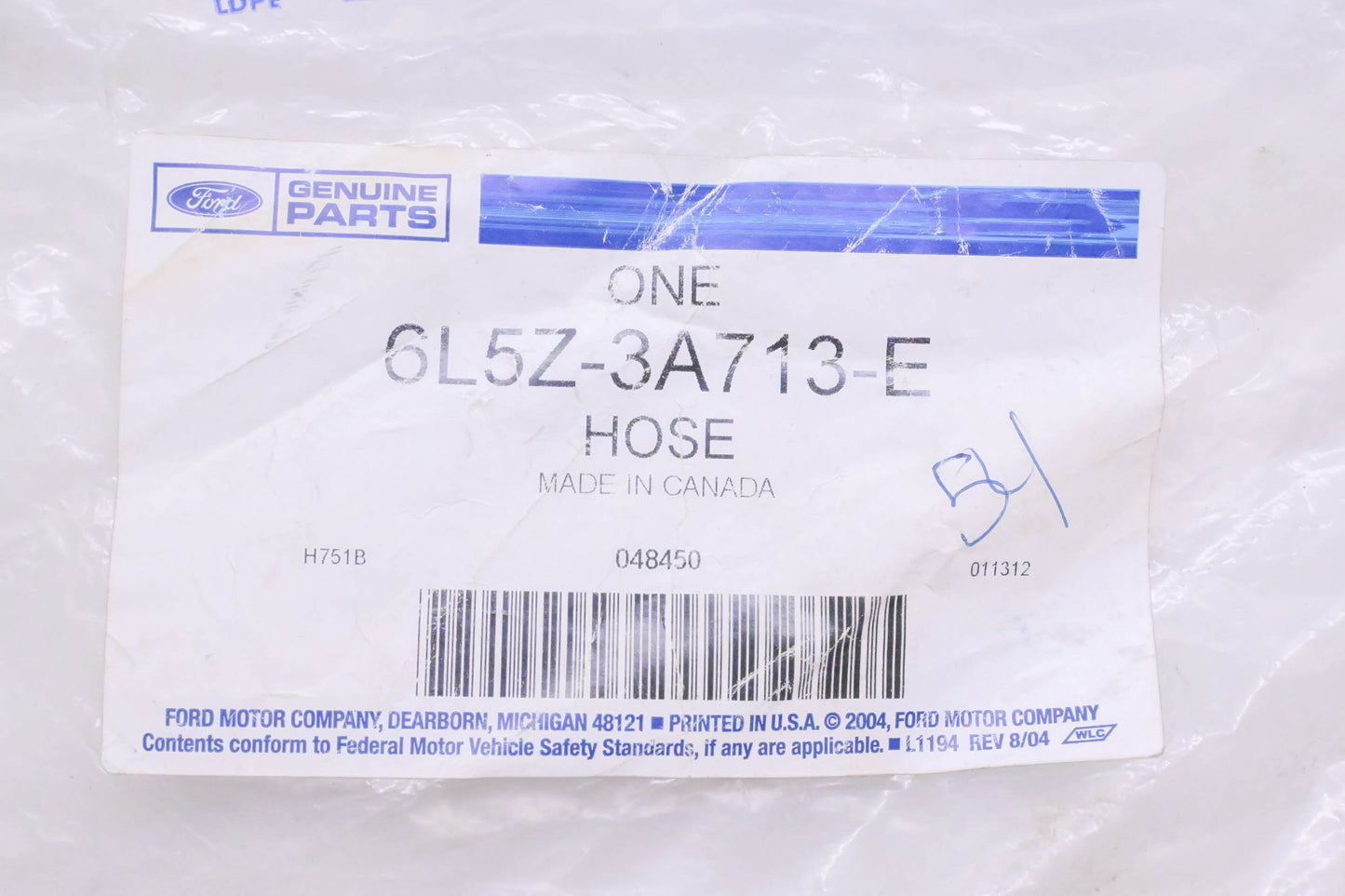New OEM Ford 6L5Z-3A713-E Hose NOS