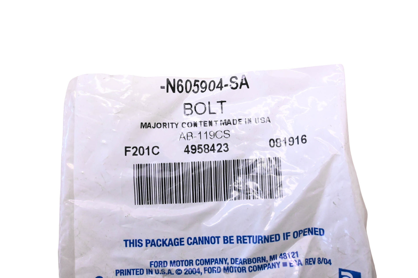 New OEM Ford N605904-SA Bolt NOS