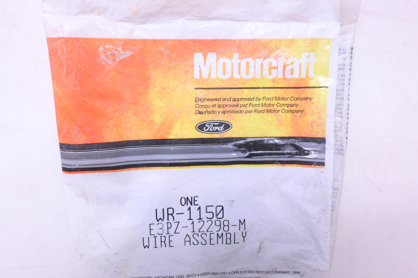 New OEM Motorcraft WR-1150, E3PZ-12298-M Ignition Wire Assembly NOS