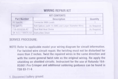 New OEM Ford WPT-312, 3U2Z-14S411-EEA Wiring Repair Kit NOS