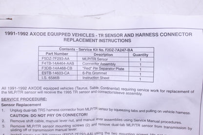 New OEM Ford F2DZ-7A247-A, F2DZ-7A247-BA Tr Sensor Harness Connector Kit NOS